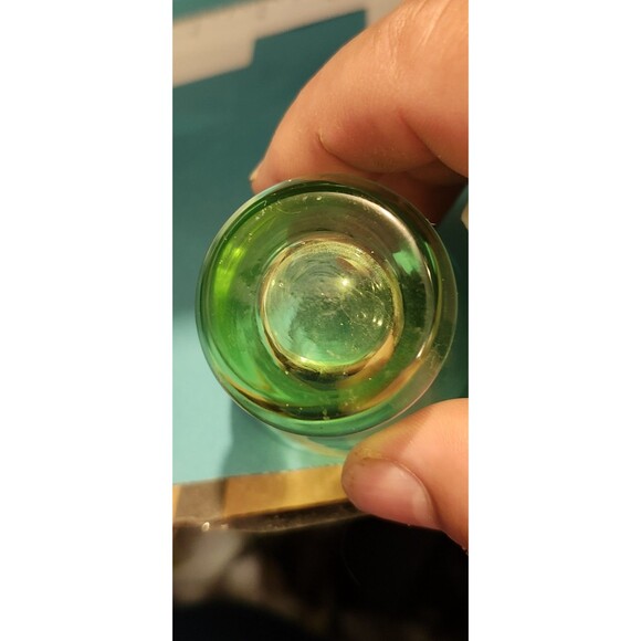 Vintage Green Depression Glass Toothpick Holder – 2” Pressed Glass Mini - Picture 7 of 7